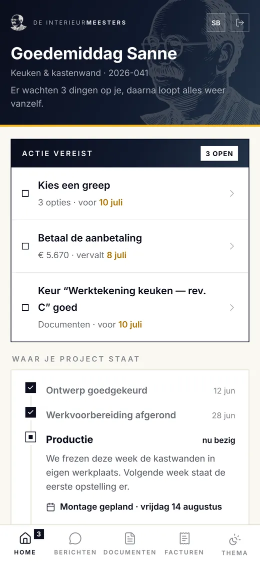 Het klantportaal op je telefoon
